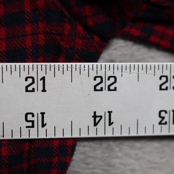 Shades of Grey Micah Cohen Shirt Mens Large Red Navy Plaid Flannel Button Down - Picture 6 of 11